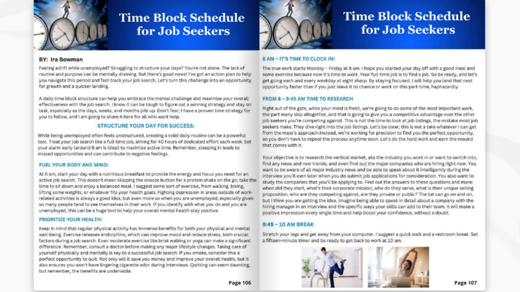 Time Block Schedule for Job Seekers